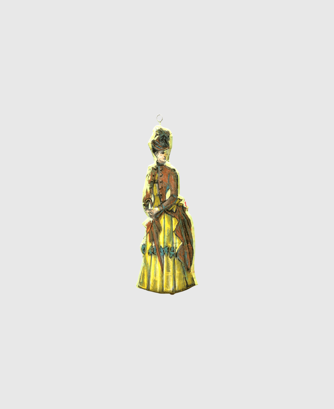 Victorian Lady in Yellow Gown with Parasol - Photo 1
