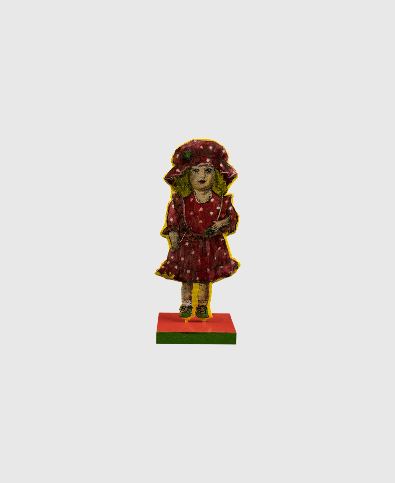 Victorian Girl in Red Polka Dot Dress - Photo 1