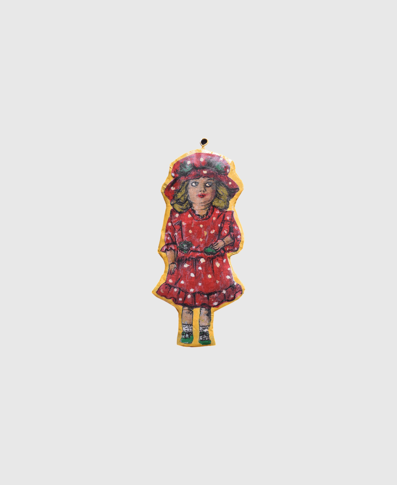 Victorian Little Girl with Red Bonnet - Photo 1